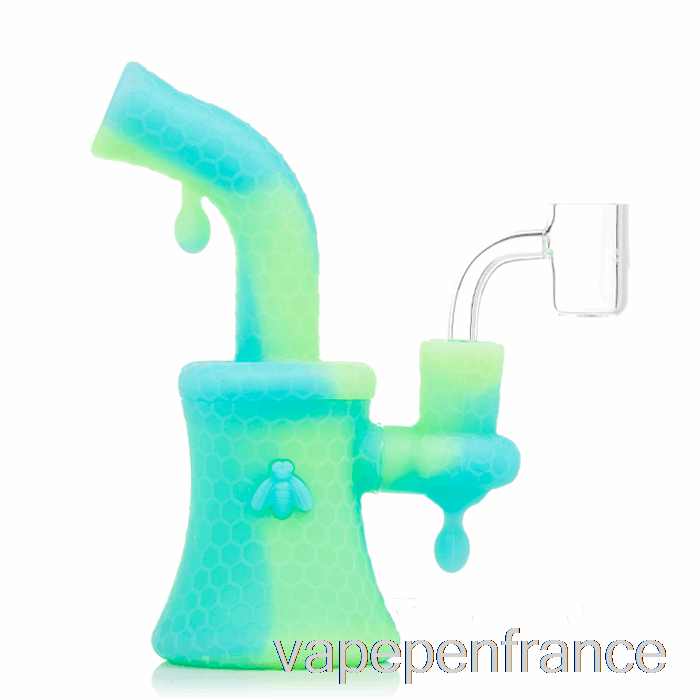 Stratus Bee Silicone Dab Rig Aqua Glow (uv Bleu / Uv Vert) Stylo Vape